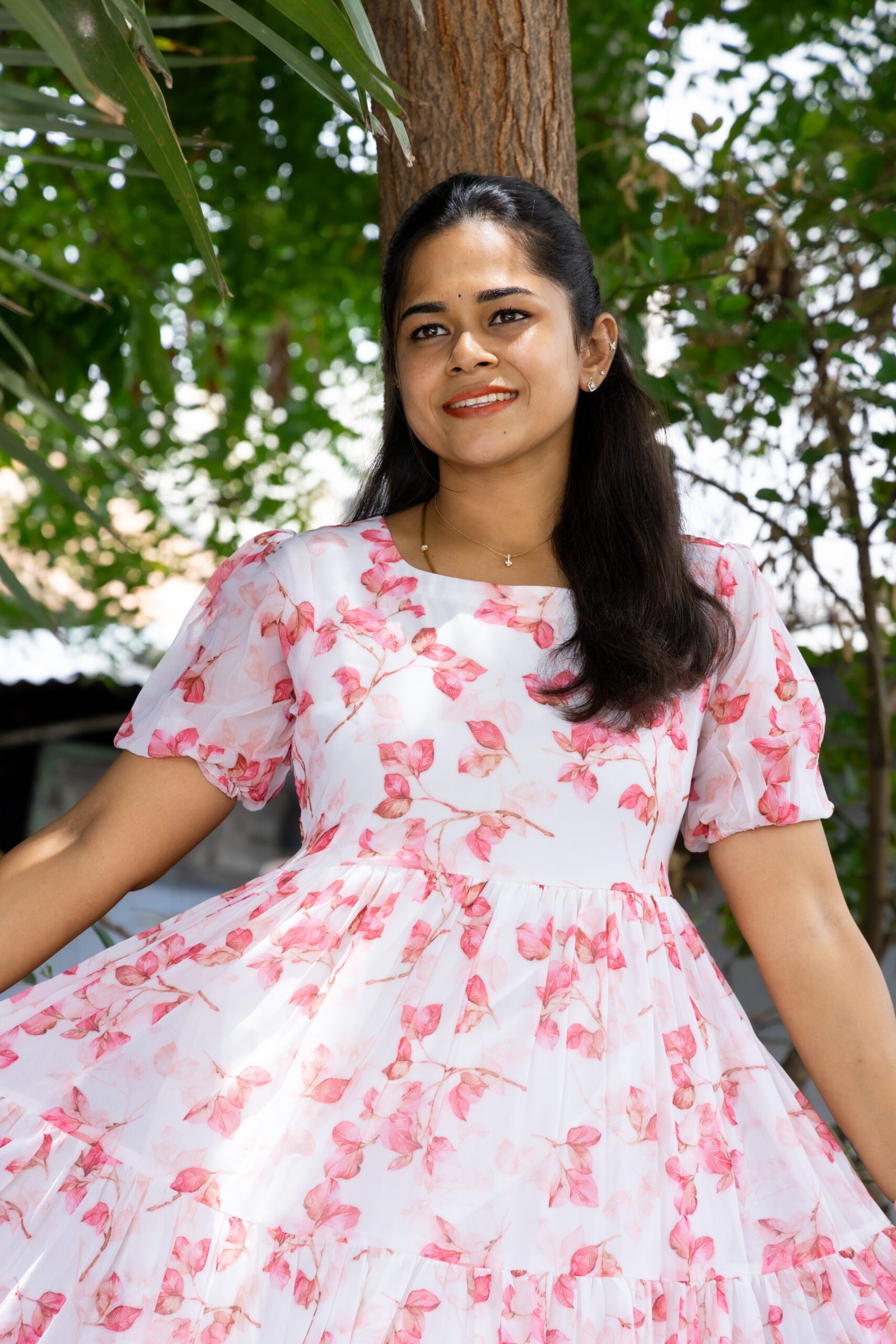 White Georgette Dress - Image 3