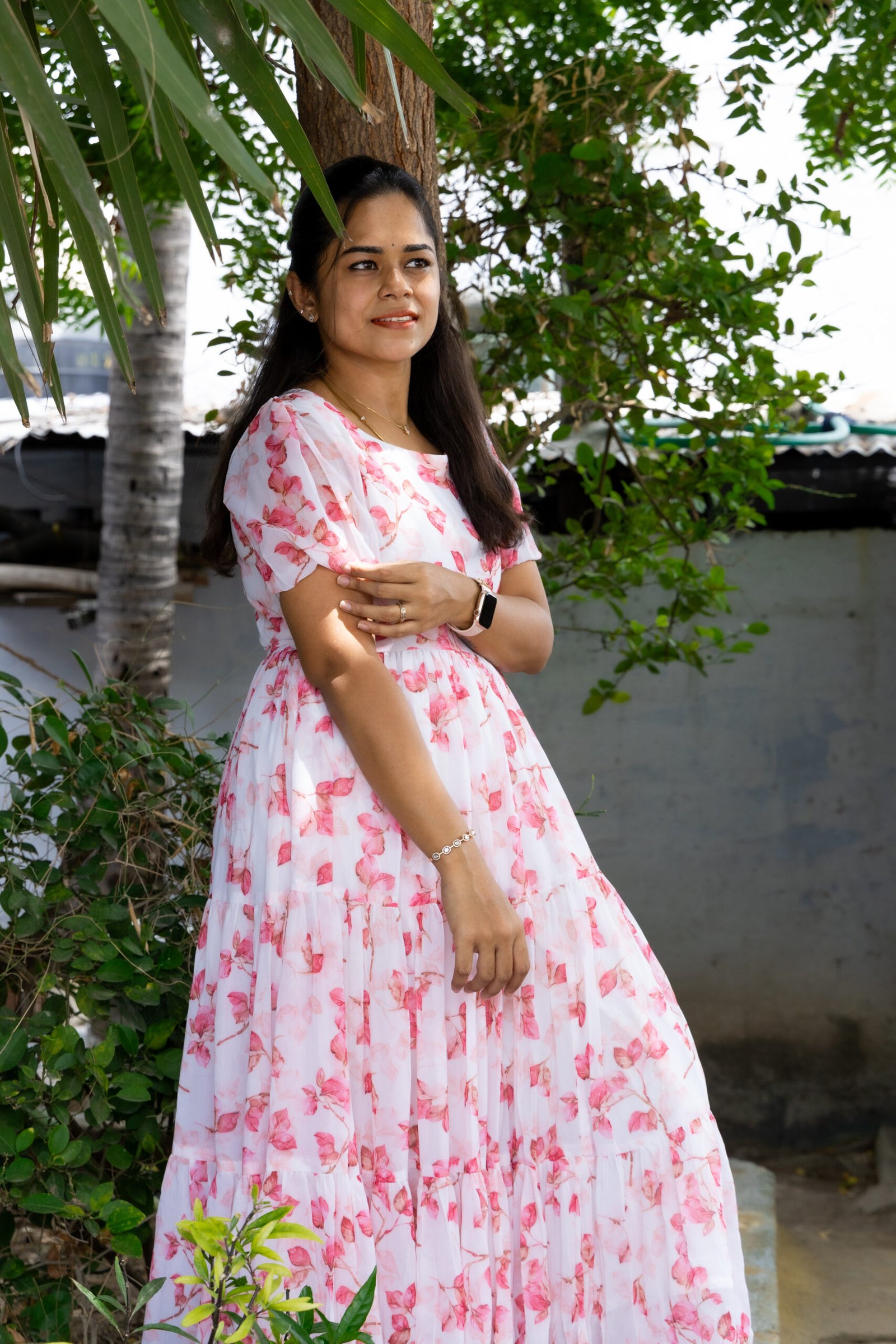 White Georgette Dress - Image 2