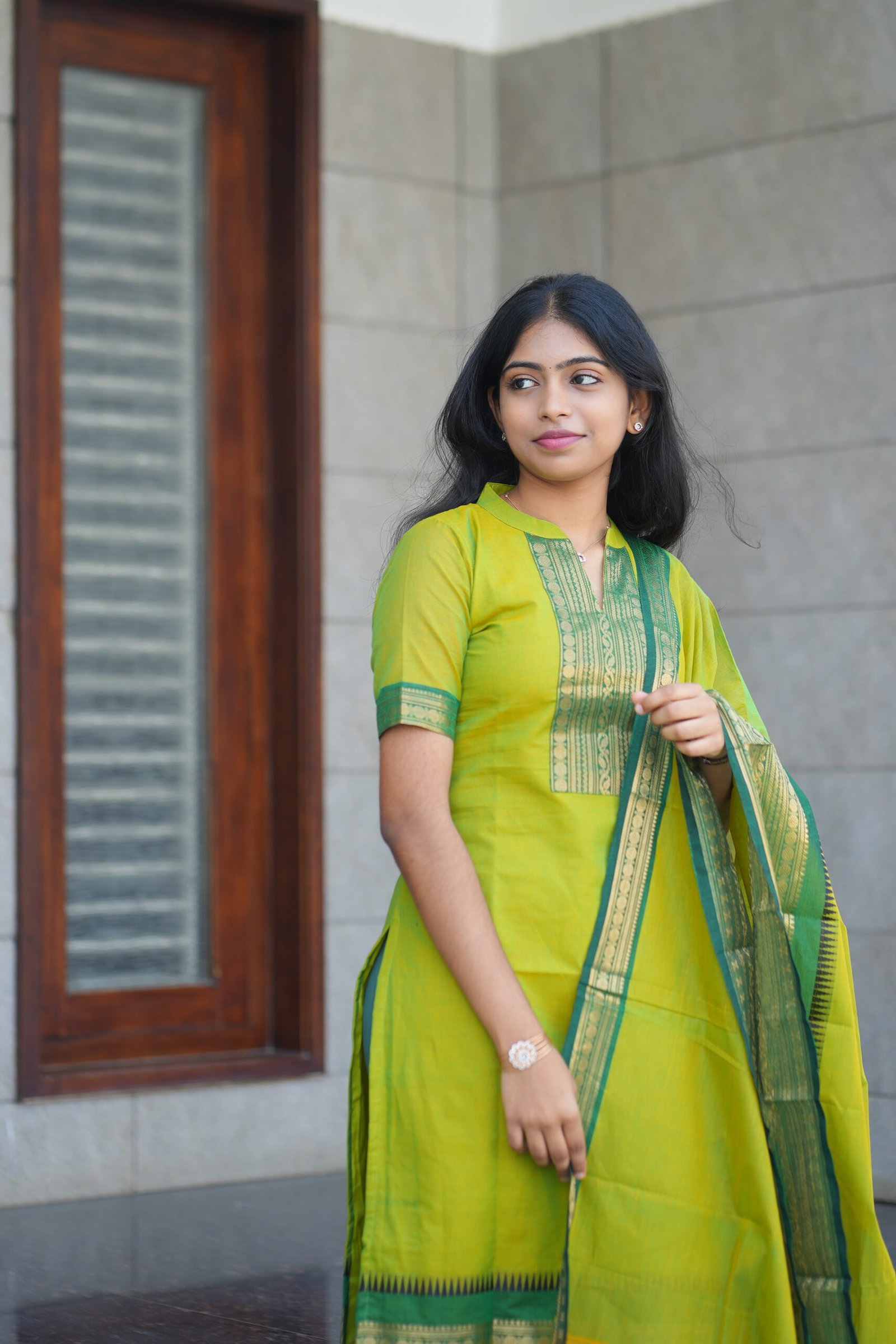 Green cotton two piece set - Image 3