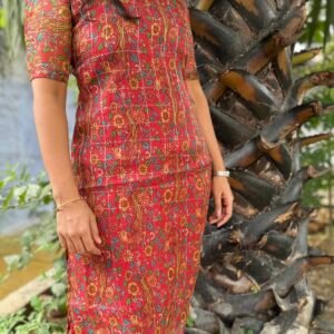 Red organza kurthi