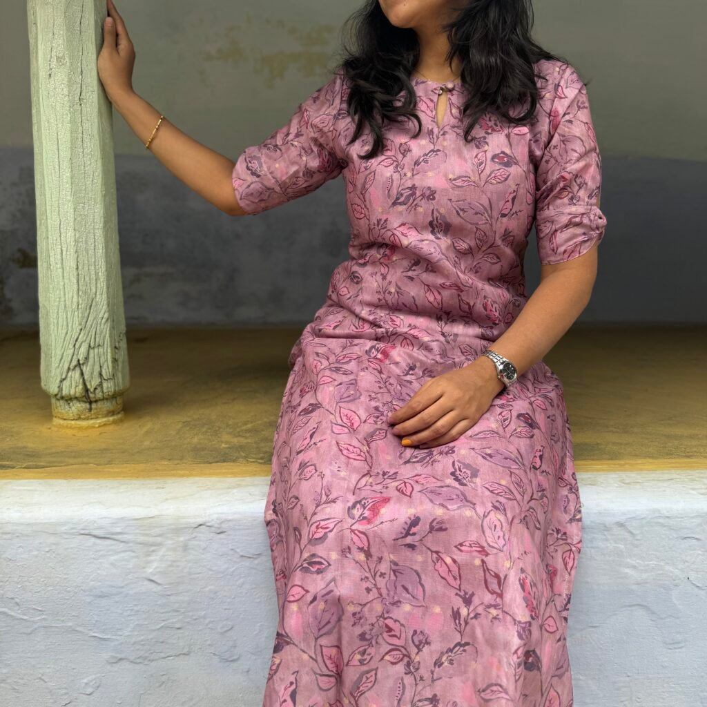 Pink Floral kurthi